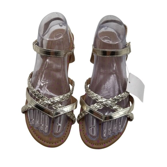 Piper Size 5M Girls Gold Braided Strap Sandals Adjustable Ankle Straps - Picture 3 of 16